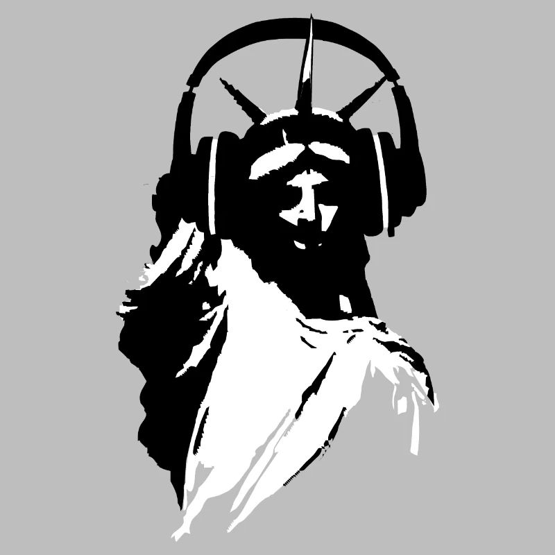 DJ Freiheitsstatue mit Kopfhörer
