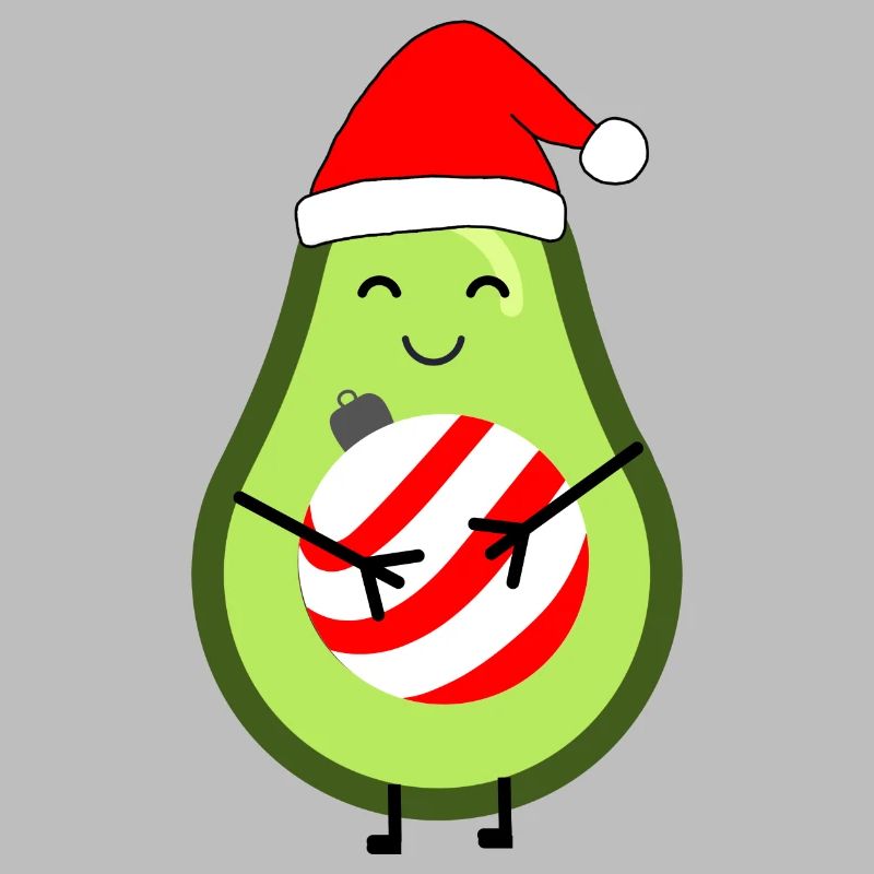 Liebevolle Avocado mit Weihnachtskugel