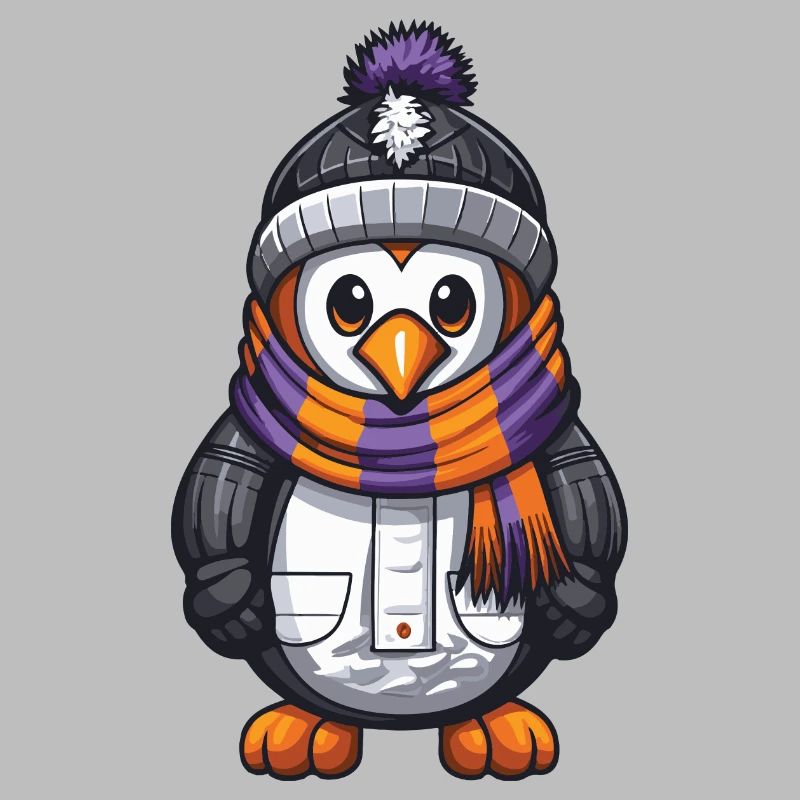 Pinguin Comic Winter