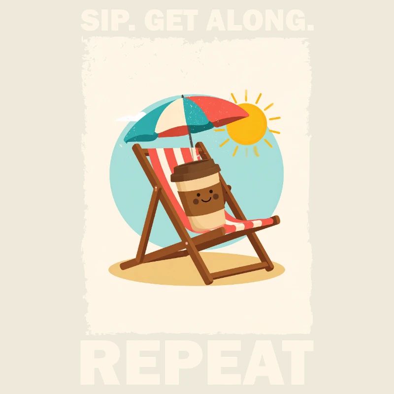 Sunny Beach Coffee Drinking Design