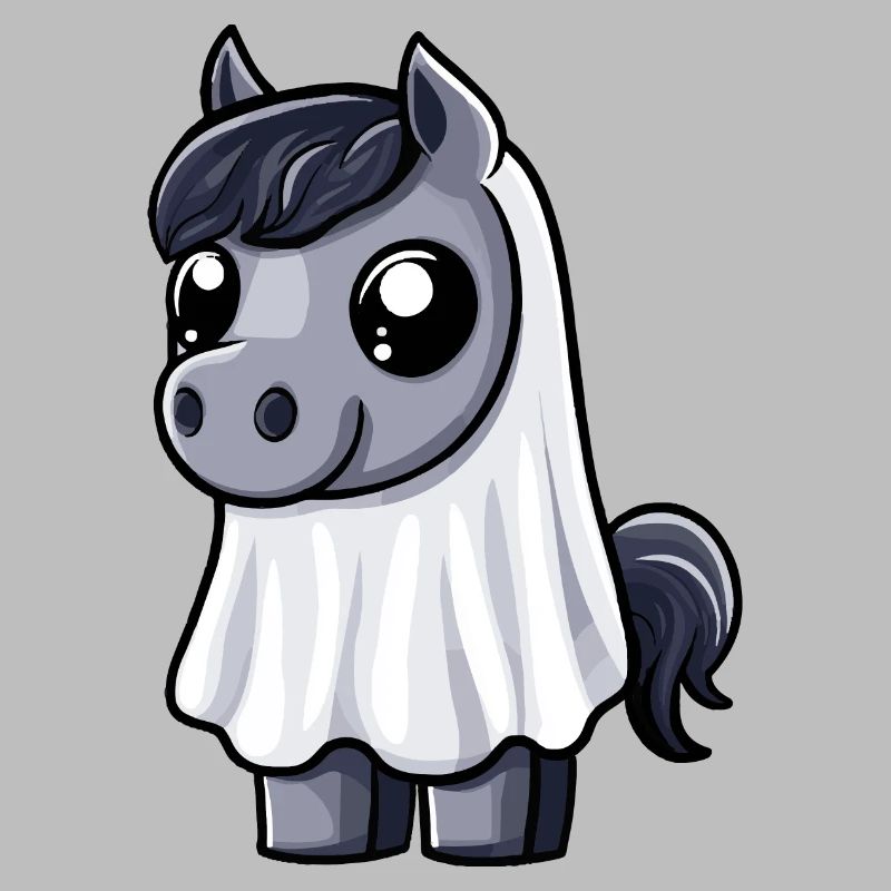 Pferd Halloween Comic Geist