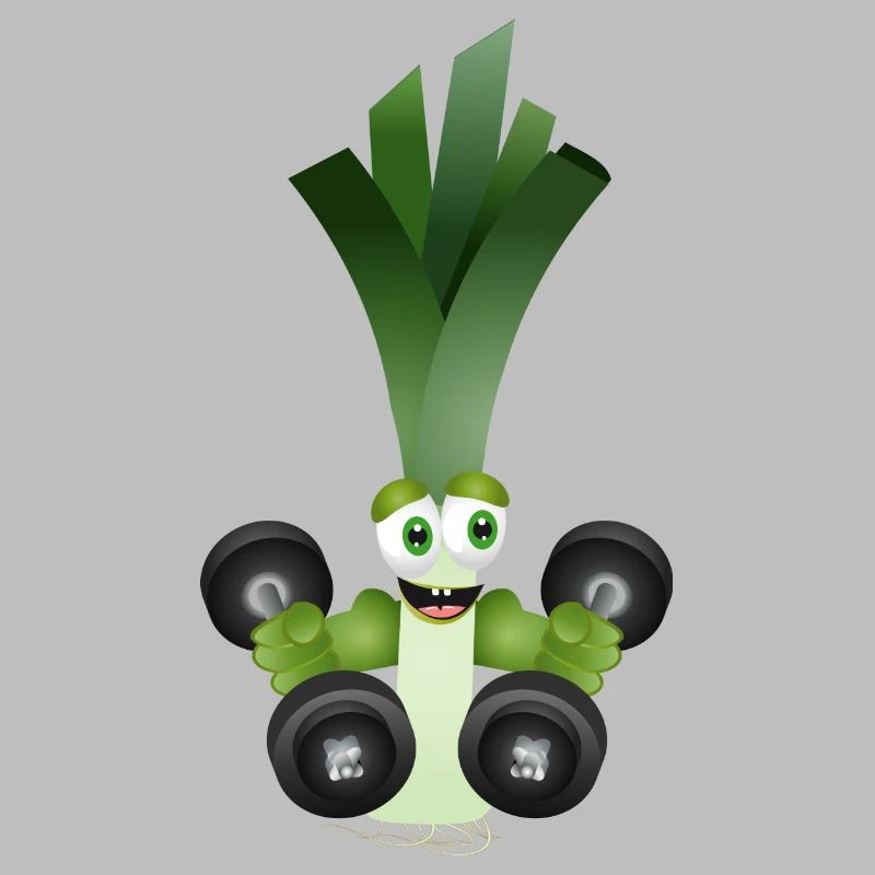 A bar of leeks with dumbbells while exercising