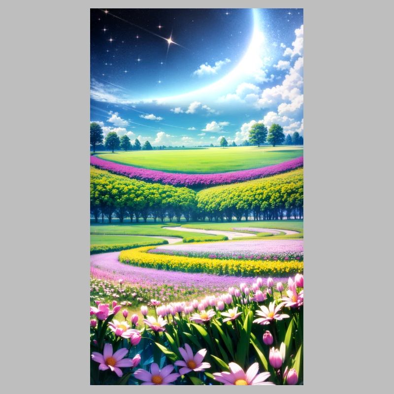 Landschaft mit 4 Bereichen, Generative KI