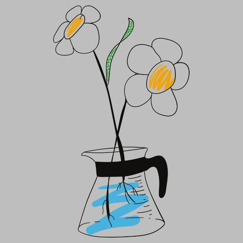 Cafetière avec fleur