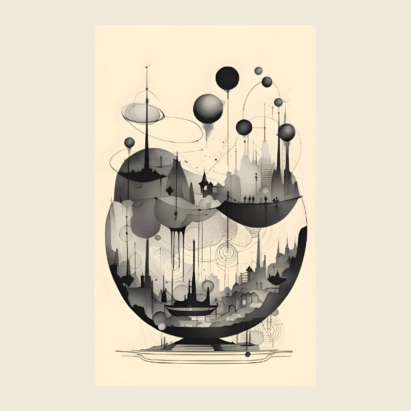 Abstract spherical geometry city