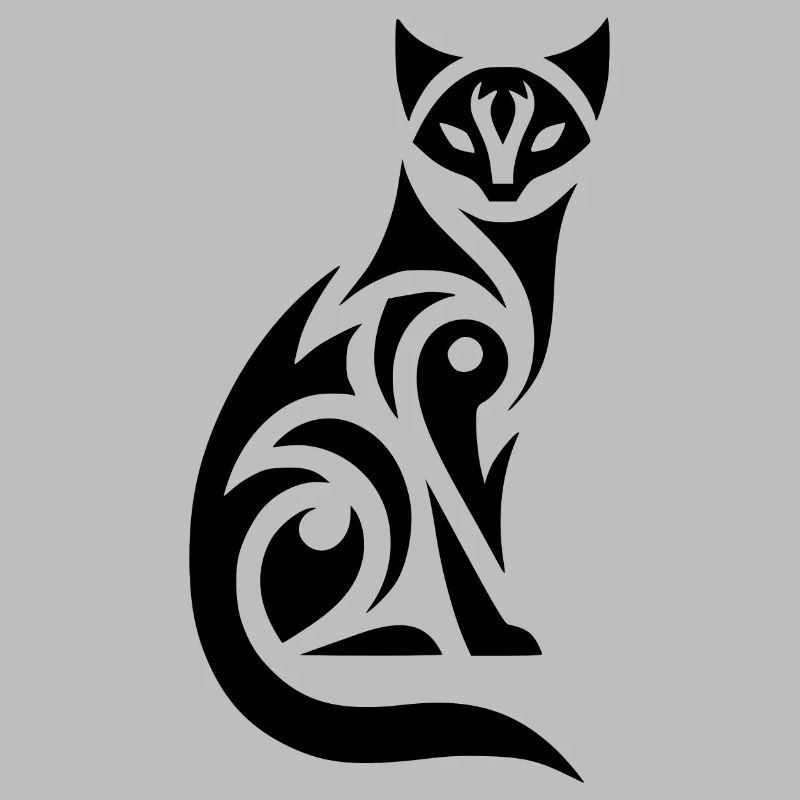 Cats illustration with tribal patterns