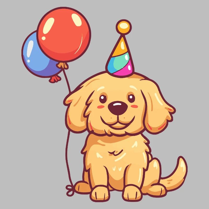 Golden Retriever Hunde Geburtstag Comic