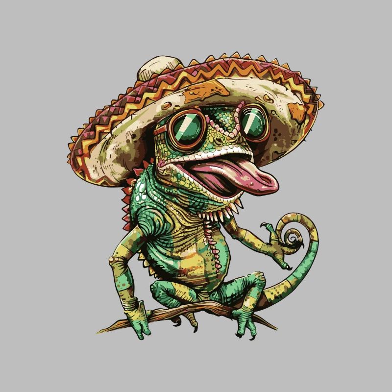 Caméléon Drôle Sombrero