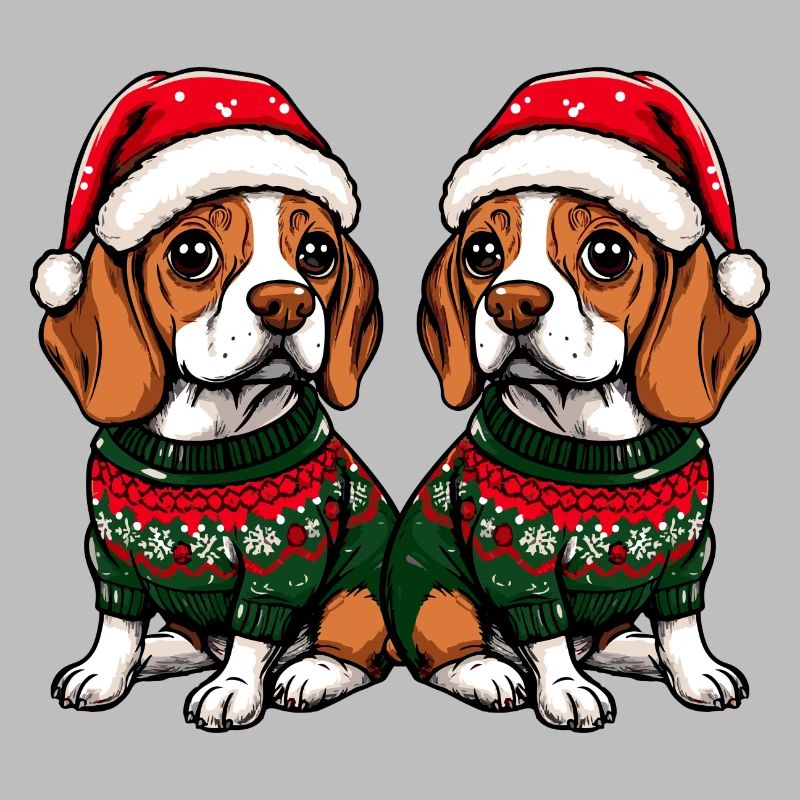 Équipe de Noël du chien Beagle