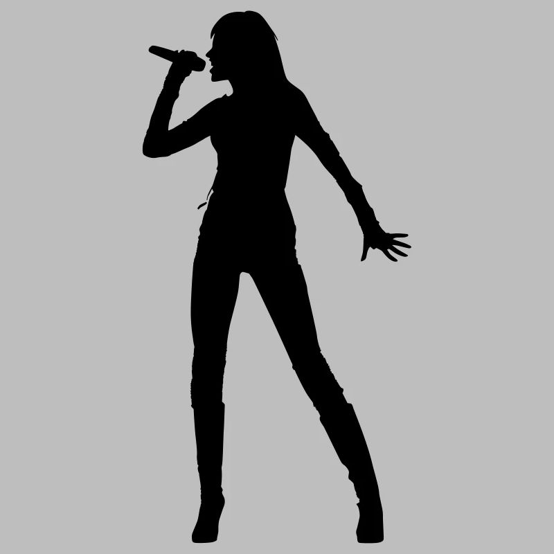 Singer and Dancer Silhouette vector design