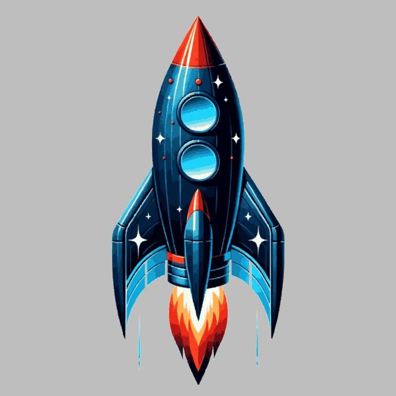 Fusée avec des étoiles | Astronef