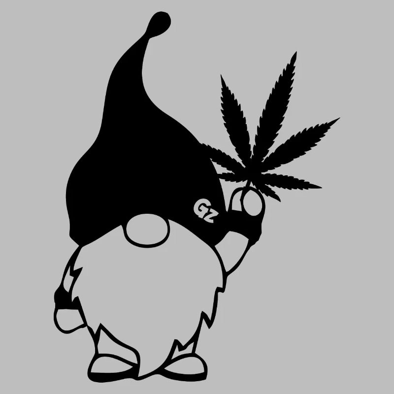 Süßer Hanf Gnom/Zwerg mit Cannabisblatt