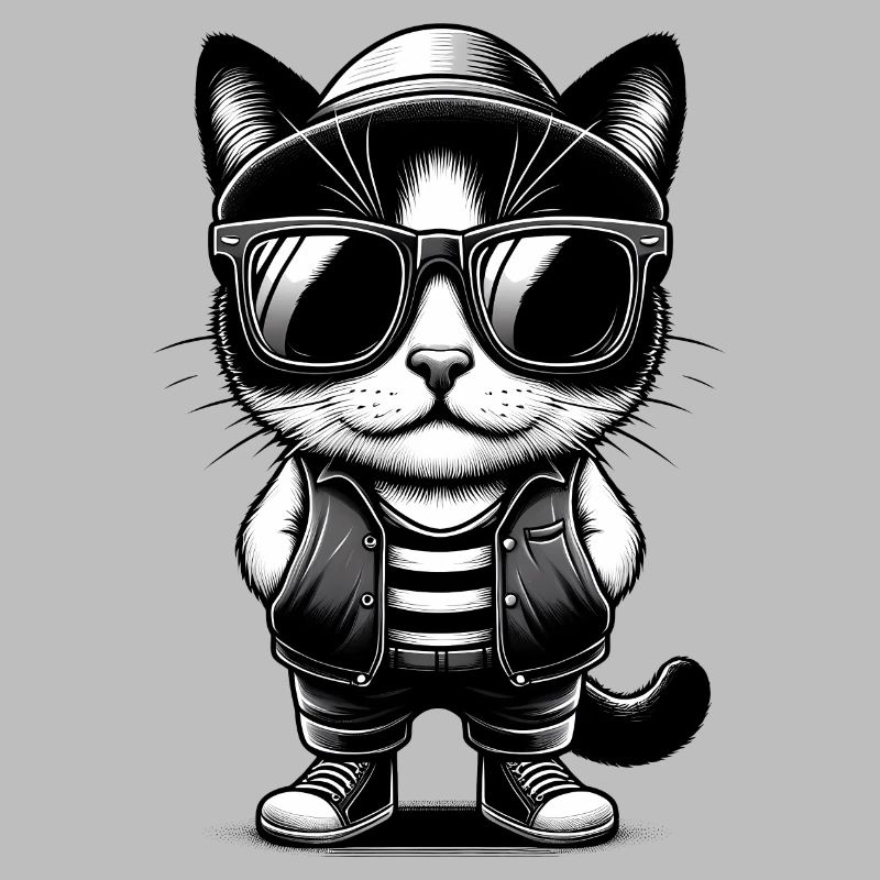 Chat mignon avec des lunettes de soleil