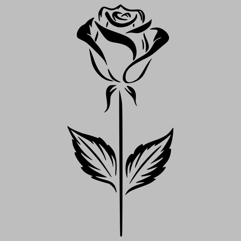 Schlichtes schwarzes Rosendesign
