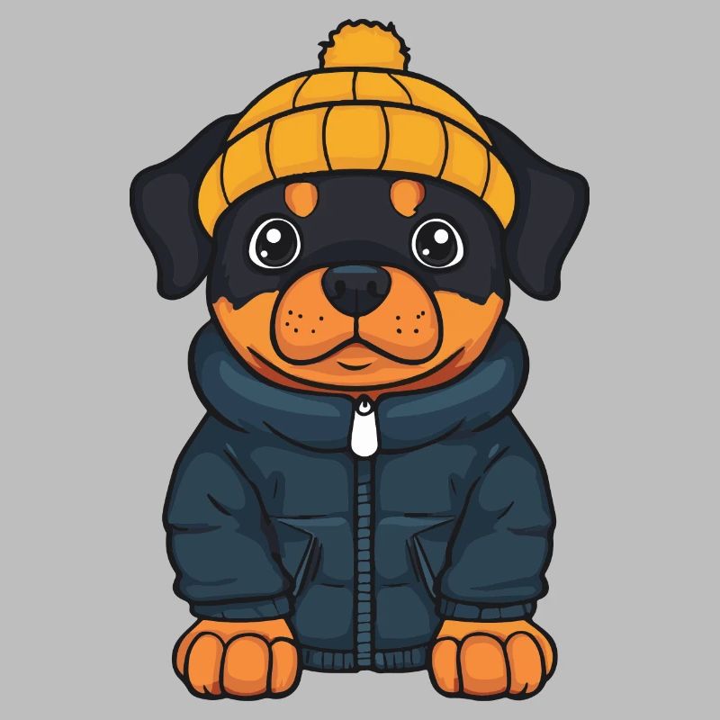 Chien Rottweiler Hiver