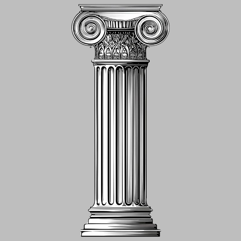 Greek Ionic Column – Minimalist Ancient Art