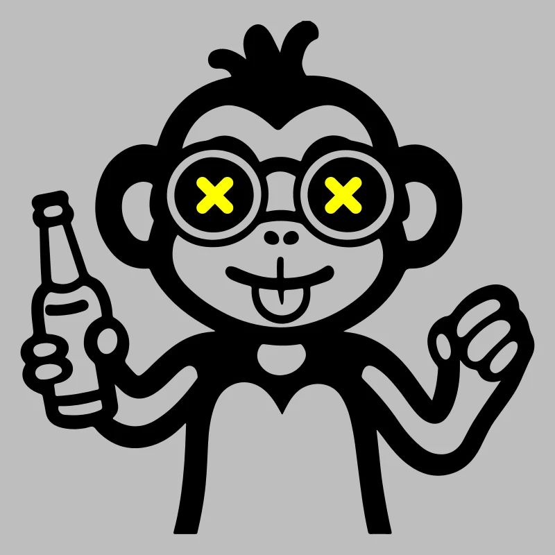 Affe Drinking Lustig Bier