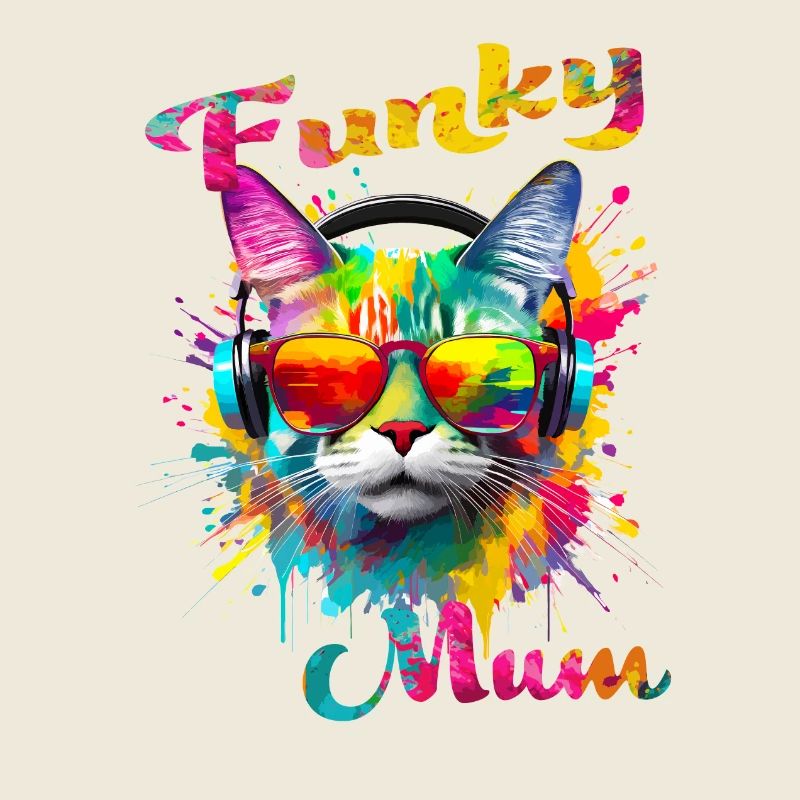 Funky Mama. Geburtstag, Muttertag. Katze