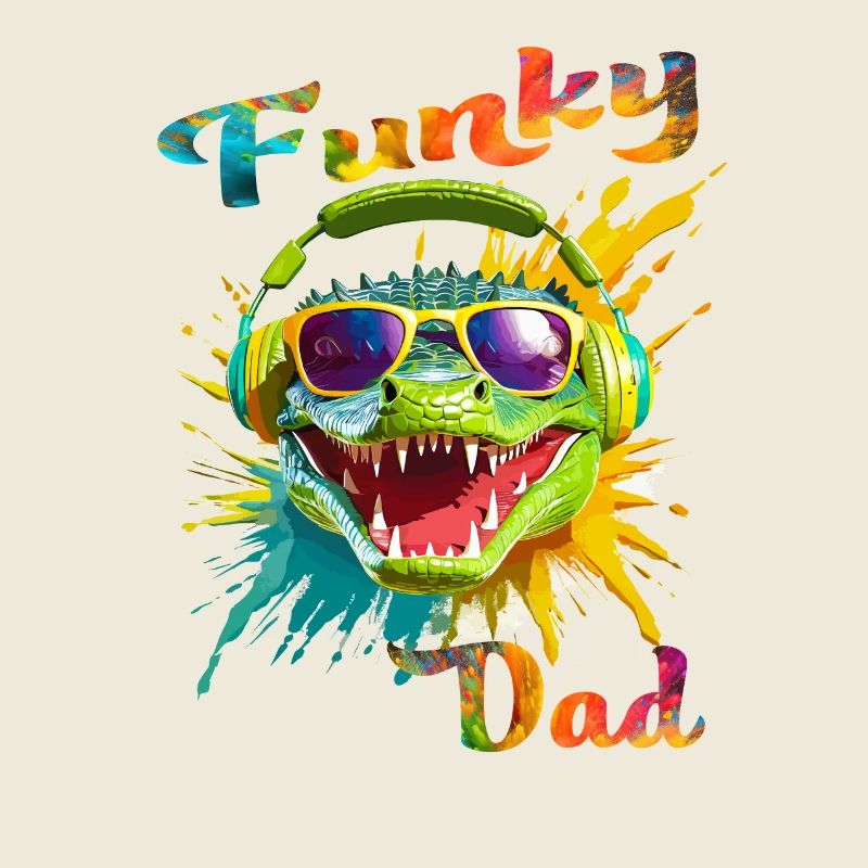 Funky Dad. Geburtstag, Vatertag. Krokodil