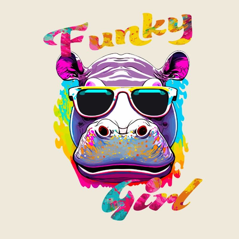 Funky Mädchen Nilpferd