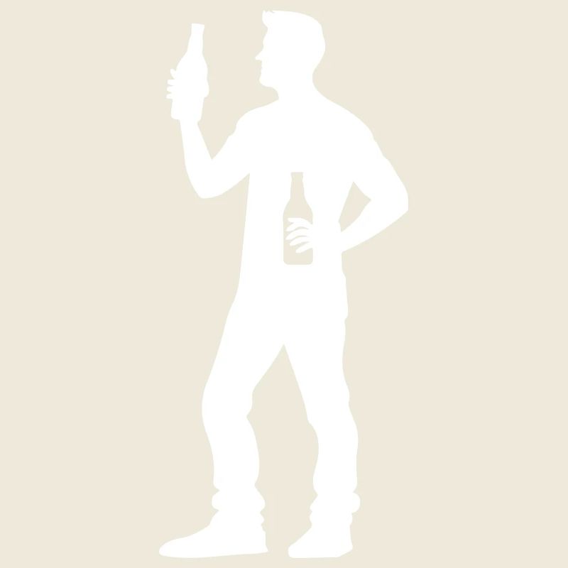 Silhouette buvant de la bière