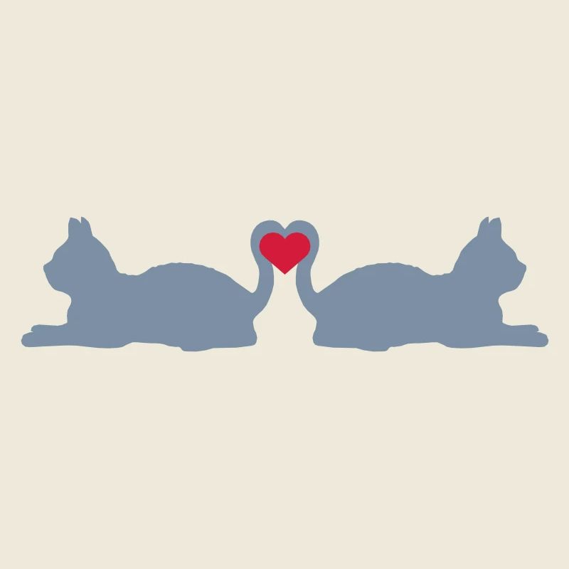 Queues en forme de cœur Chats