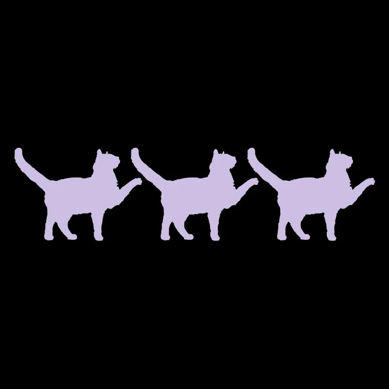 3 Cats Silhouettes Three Friends Team Crew Group