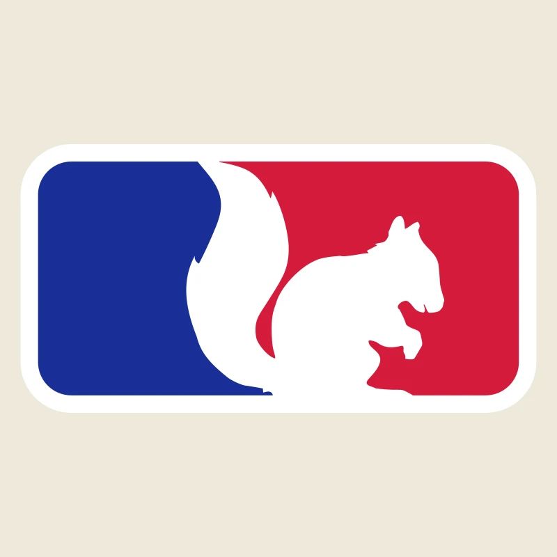 sport red blue logo black squirrel rodent