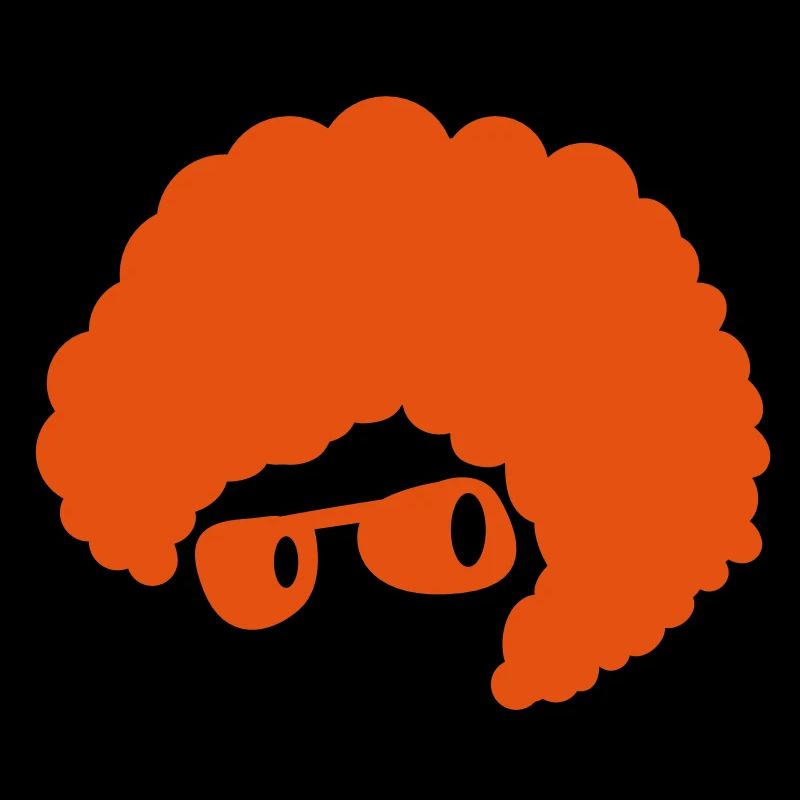 coiffure afro de 70 lunettes de soleil oranges