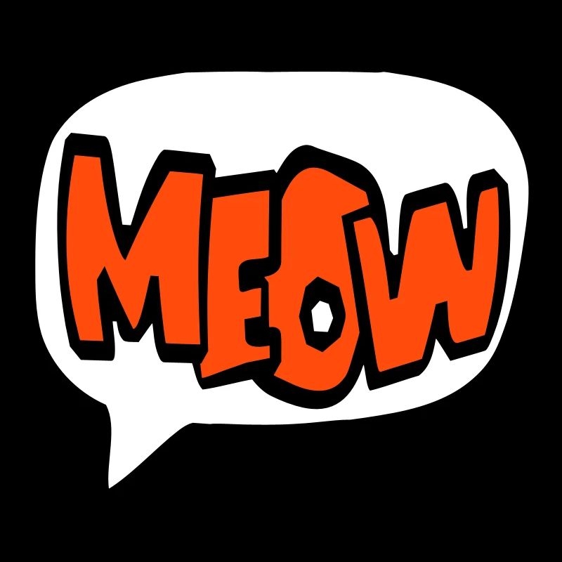 Meow Cat Meow Letters Speech Bubble Text Quote