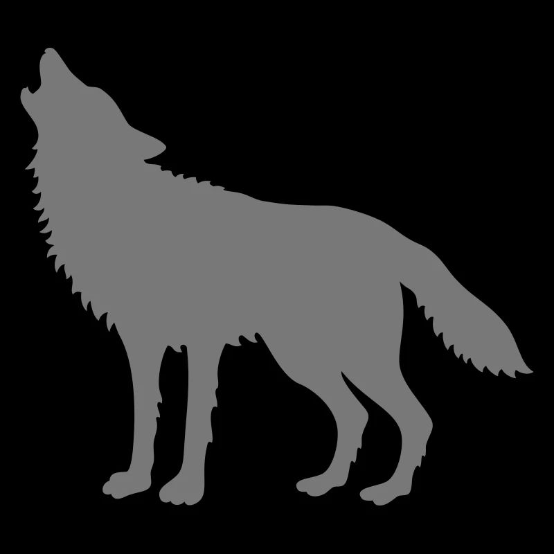 Heulender Wolf (Silhouette)