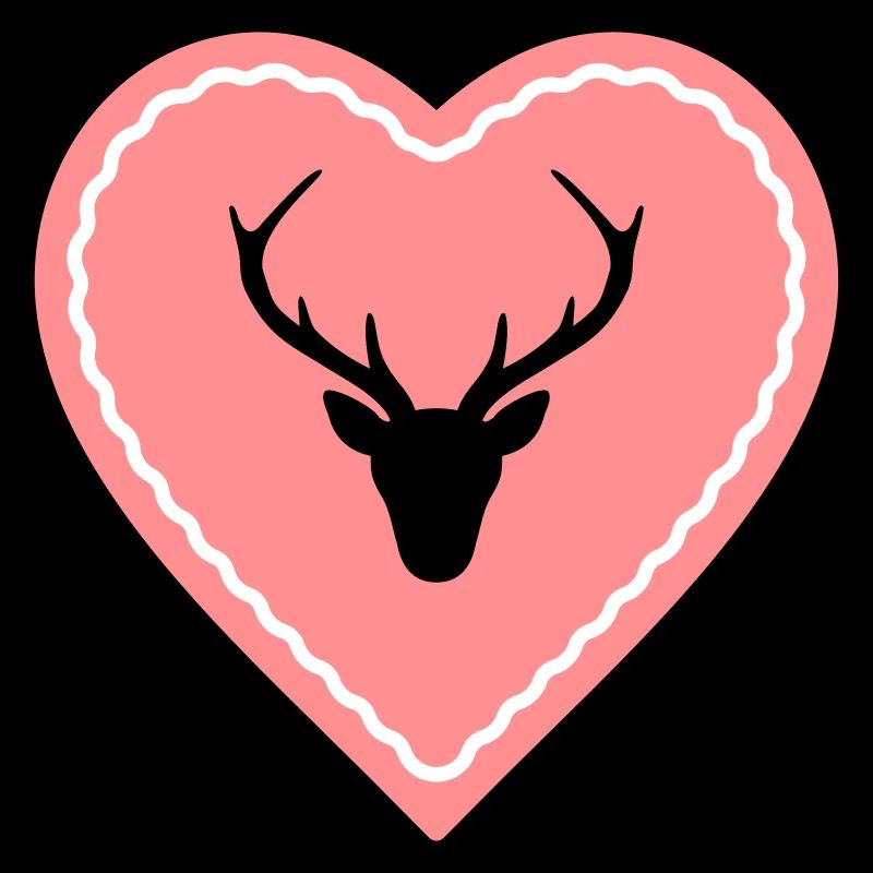 Herz Lebkuchenherz Hirsch Geweih
