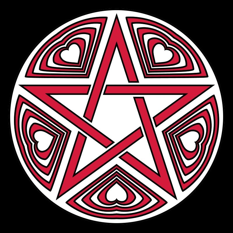 Pentagram heart pattern vector good color selectable