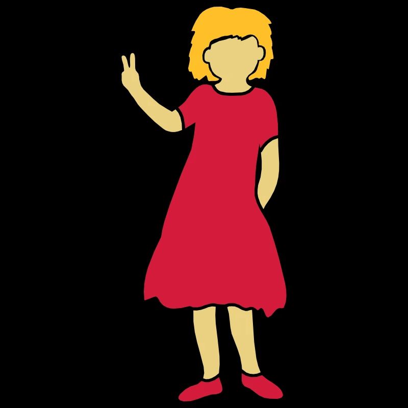 Silhouette de fille Signe de paix