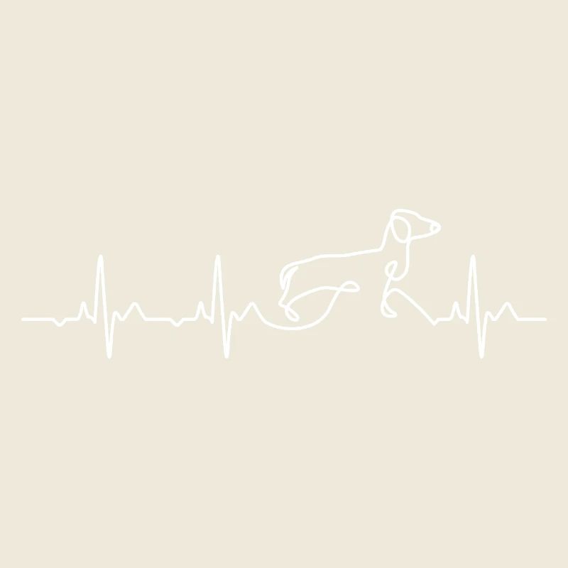 Minimalistischer Dackel Heartbeat Geschenk