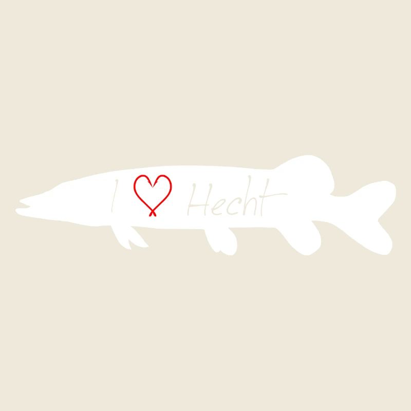 I Love pike in white with transparent lettering