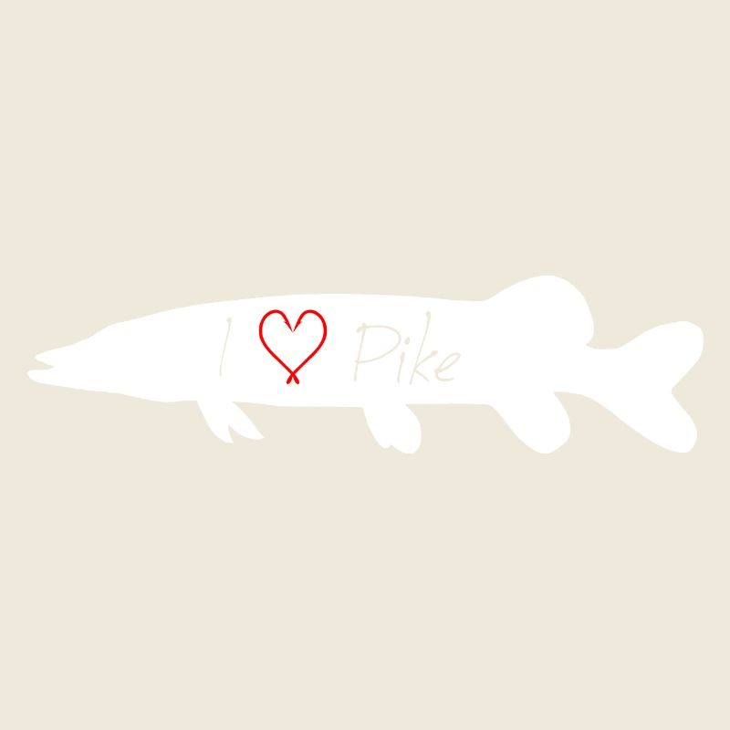 I Love Pike in white with transparent lettering
