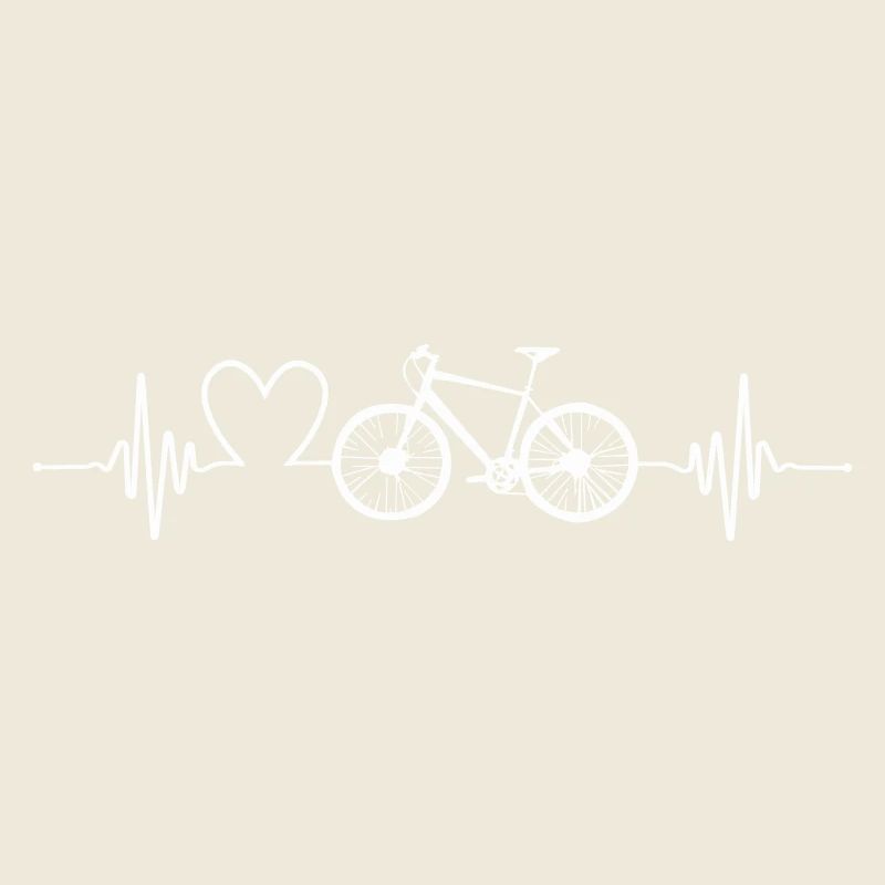 Herzschlag Fahrrad Lineart