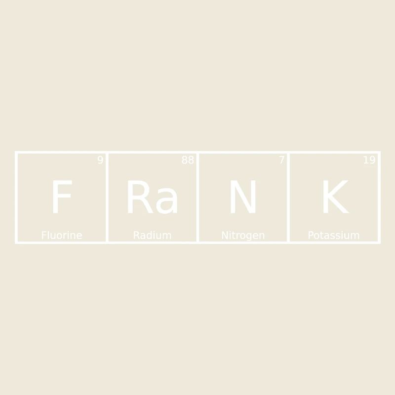 Frank Nom Prénom Chimie Tableau périodique Eléments