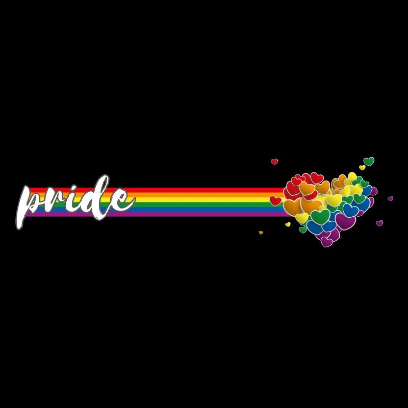 Long Rainbow Flag Hearts Splash Pride