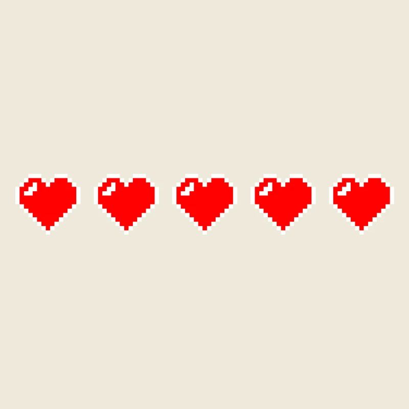 Cinq coeurs five hearts cinco corazones red rouge