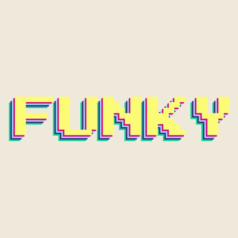 Funky 90s Pixel Word coloré
