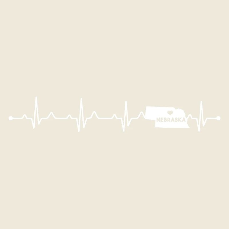Nebraska State Heart Outline Cornhusker Pride