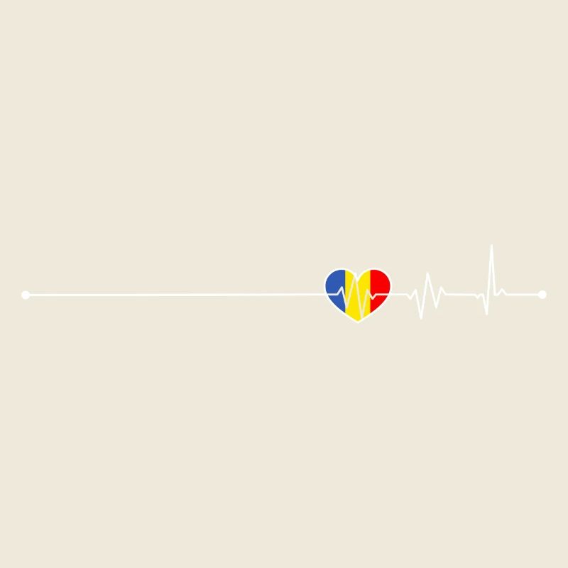 Drapeau Heartbeat Roumanie