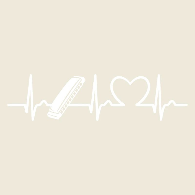 Harmonica ECG curve - heart curve - pulse - music