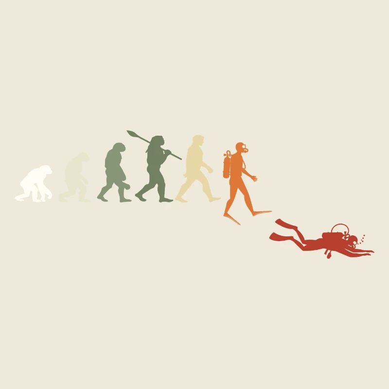 Plongée Évolution Rétro Cadeau Pour Plongeurs