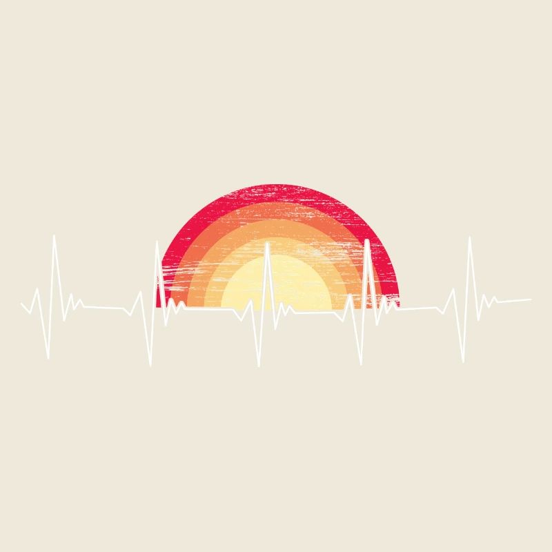ECG vintage Amplitude Coucher de soleil