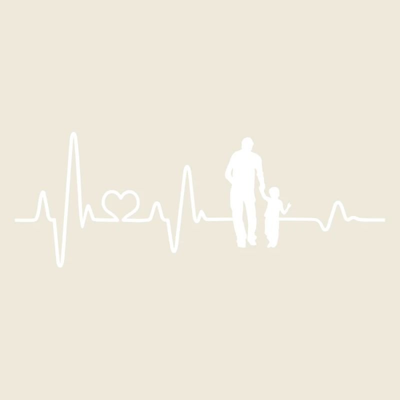 Bester Papa Vater und Sohn Hand in Hand Herzschlag