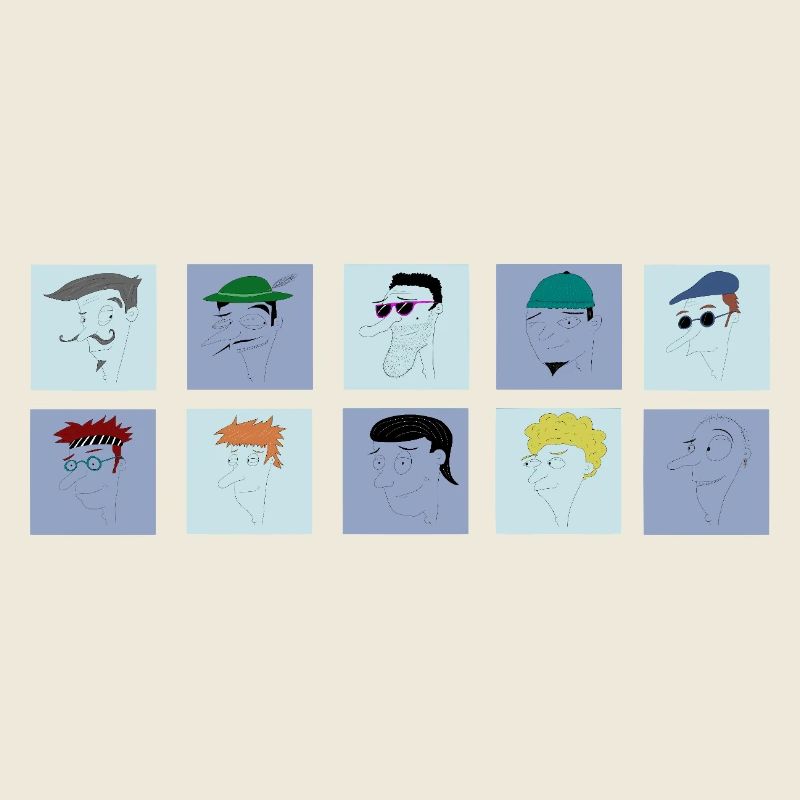 Sammlung von selbstgefälligen Männern