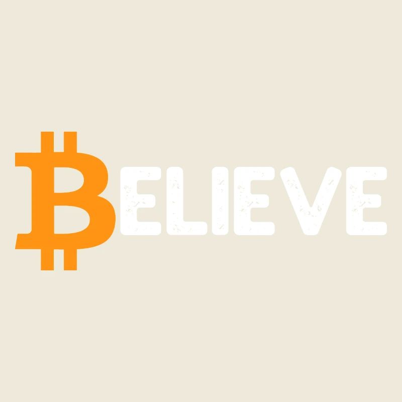 Bitcoin Logo Vintage Believe Crypto BTC Blockchain